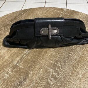 Alexis Hudson Black Leather Clutch Bag